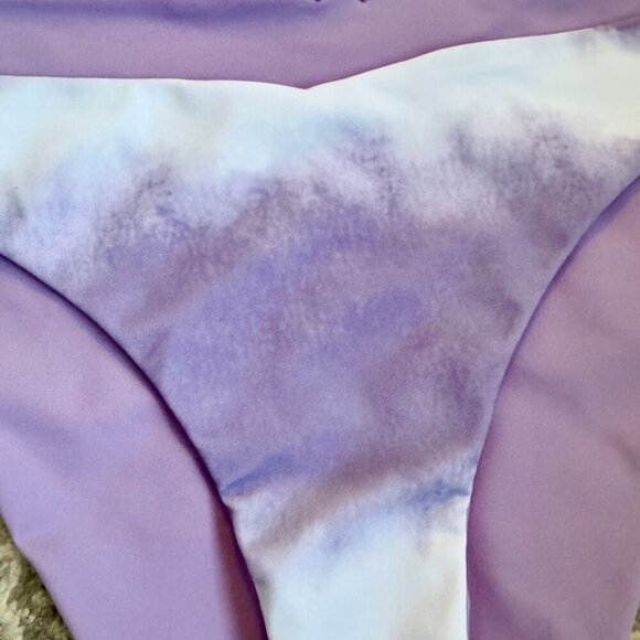 Purple Lavender and White Tie Die Bikini Bottom - Picture 3 of 4